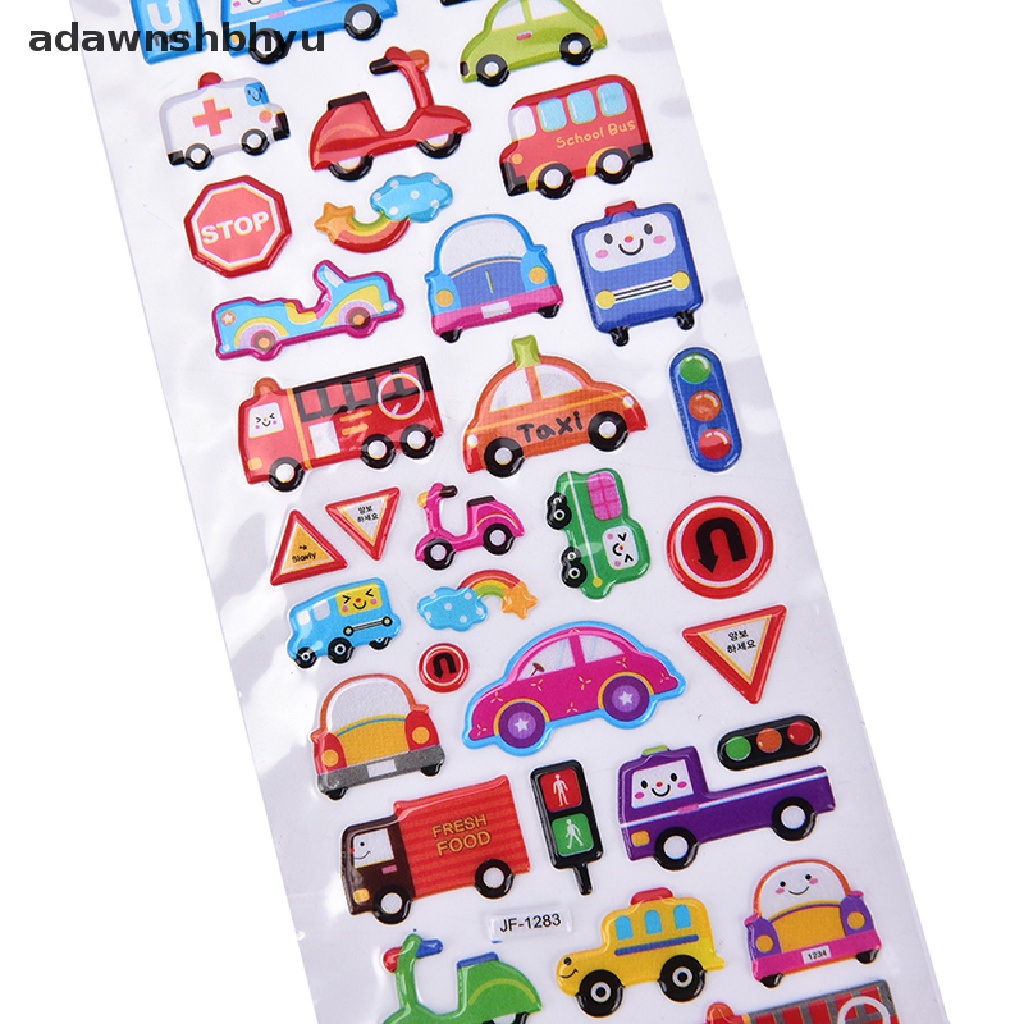 Adawnshbhyu 2Pcs Kartun Gelembung Stiker Diary Transportasi Notebook Sticker Label Dekorasi