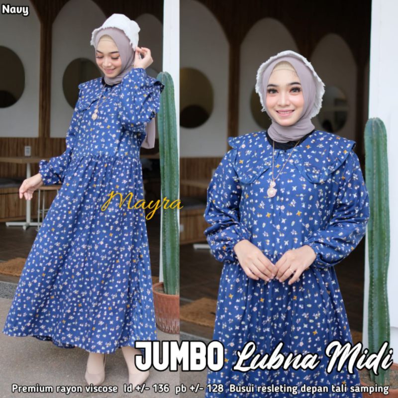 Gamis hamil jumbo 5L busui ld 135 bahan rayon viscose adem