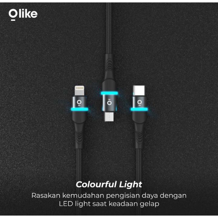 Kabel Charger Data Fast Charging Breakting Led Cable Type C