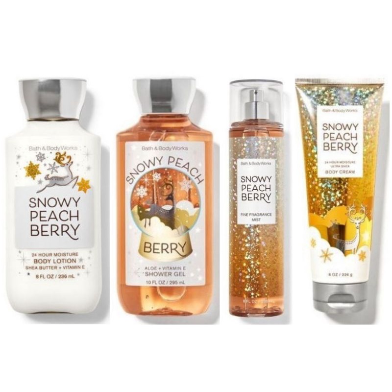 BBW Bath and Body Works SNOWY PEACH BERRY collection
