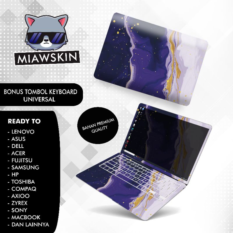 Garskin Laptop Custom Full Body Purple Cream Liquid