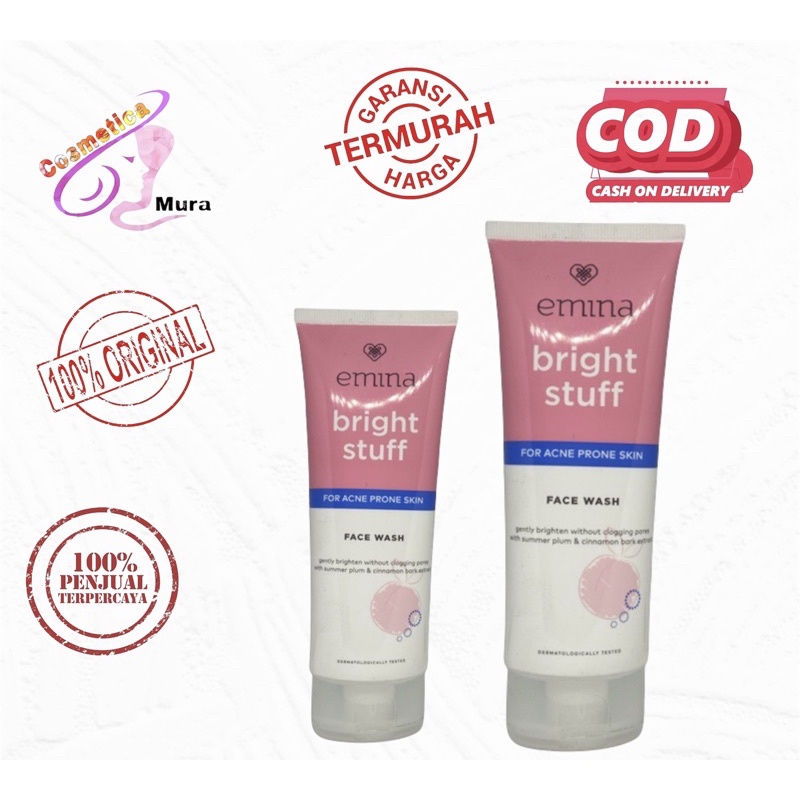 [ 100 ml / besar ] NEW ! EMINA BRIGHT STUFF FOR ACNE PRONE SKIN FACE WASH