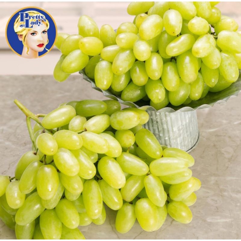 Buah Anggur Hijau Panjang ARRA Non Biji | Anggur Hijau Seedless USA