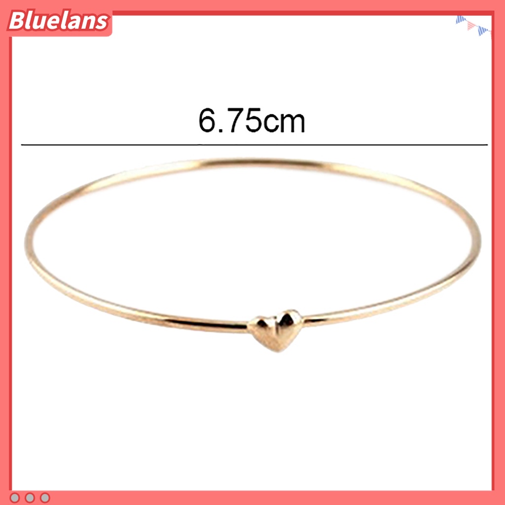 Gelang Bangle Listrik Pola Hati Lapis Alloy Tidak Pudar Untuk Wanita