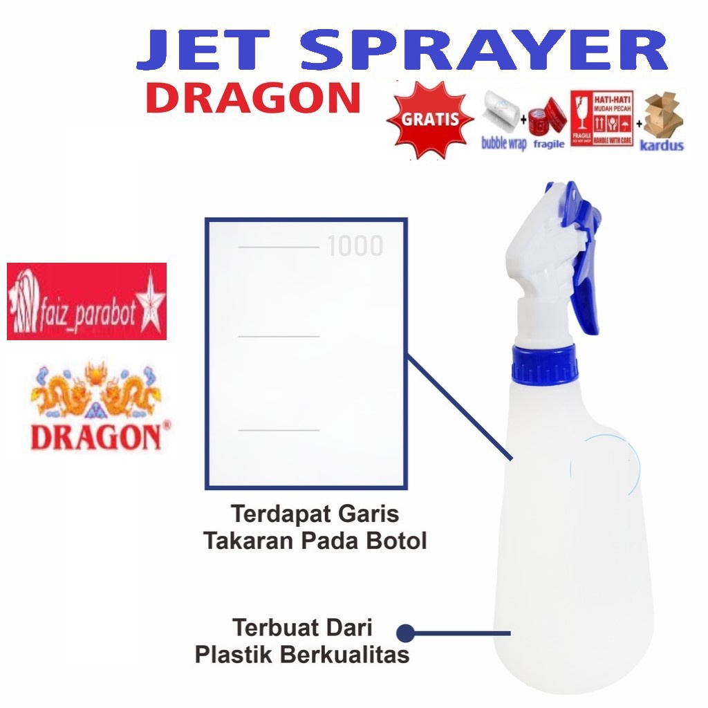 Jet Sprayer Jet Spray Alat Semprotan 1000 cc Botol Spray Plastik Tebal Good Quality