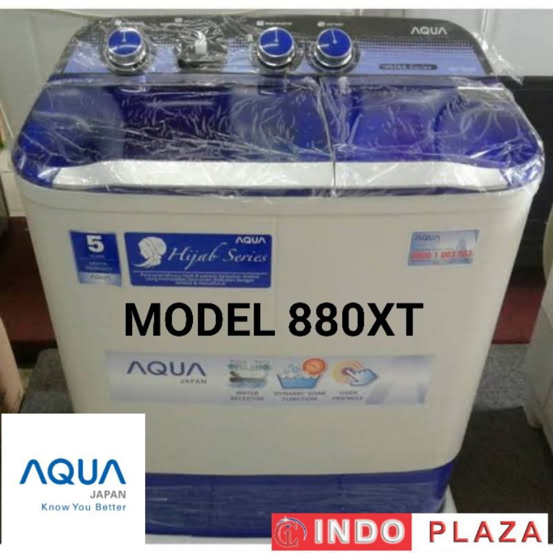 Mesin cuci AQUA 2 Tabung 8 Kg / 8Kg QW-881xt / 871xt / 861xt / 851xt