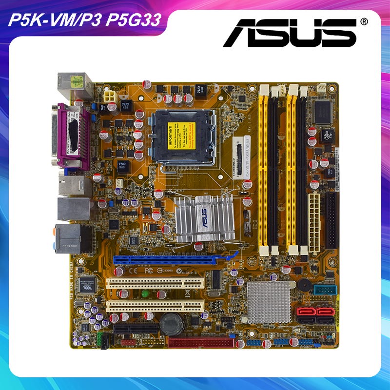 PREORDER ASUS P5K-VM/P3 P5G33 LGA 775 Motherboard Motherboard Intel G33 DDR2 8GB 1066MHz non-ECC Sup