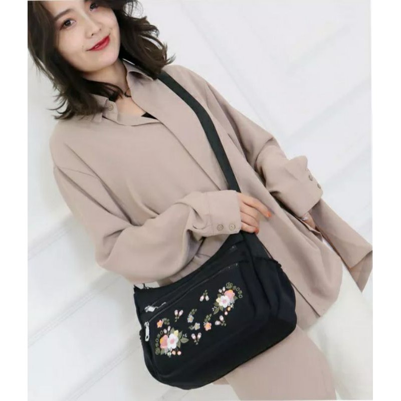 Super Sale 9.9 Fashion Flower Women Bags Tas Selempang Multi-pocket Tas Cantik Wanita Korean