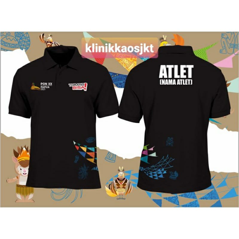 KAOS POLO PON XX PAPUA BISA TAMBAH NAMA ATLET