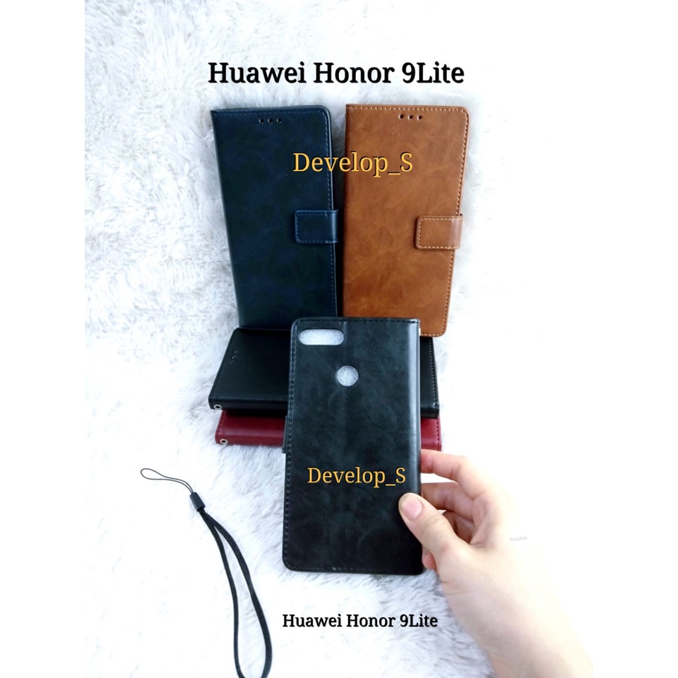 Leather Case Flip Cover Kulit Honor 9 lite / Honor 9Lite - Honor 9 i / Honor 9i Sarung Dompet Premiu