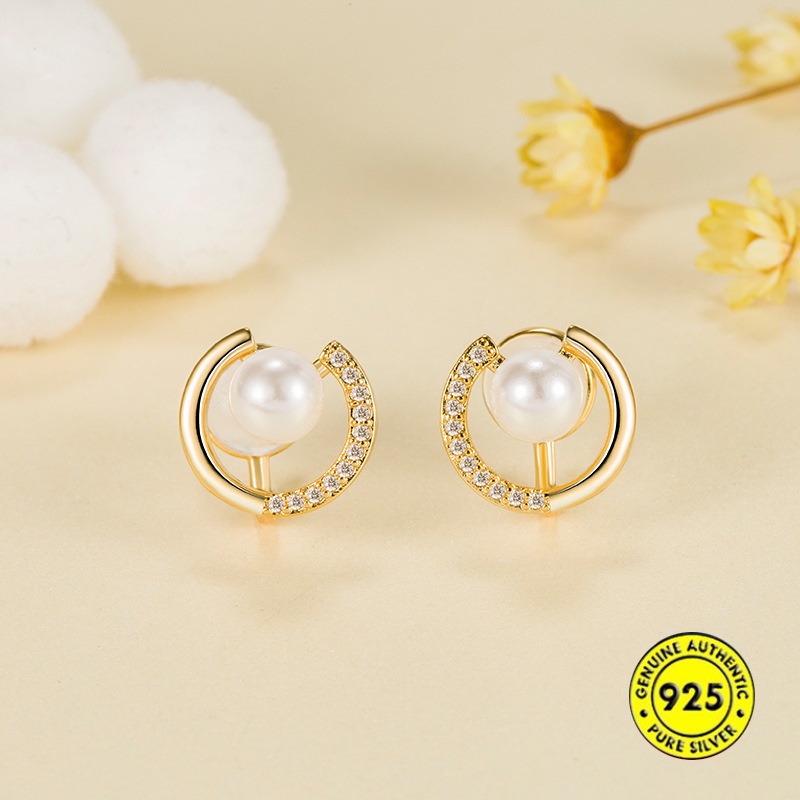 Anting Klip Tanpa Tindik Bahan Silikon Aksen Mutiara Untuk Wanita