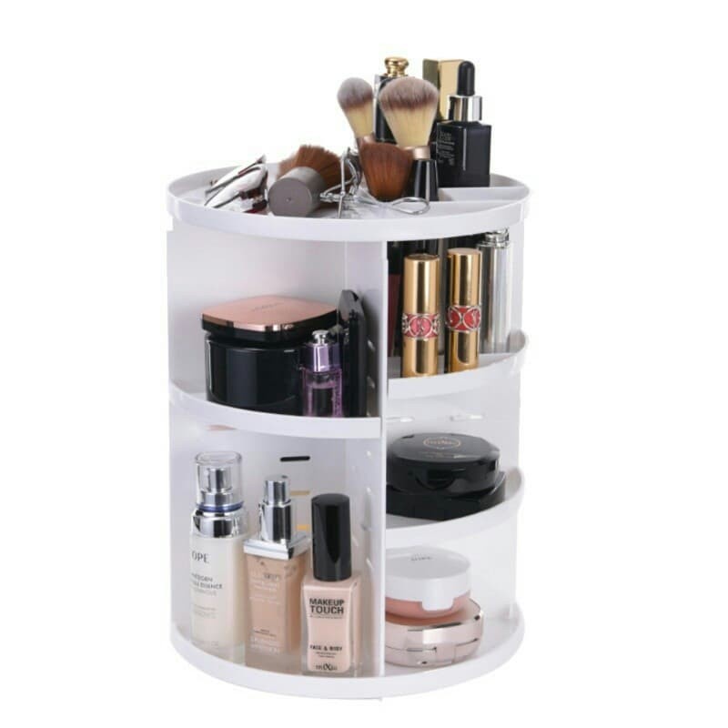 Rak Kosmetik  Putar 360 Derajat Diamond / Polos Rak Make Up Organizer Tempat Makeup