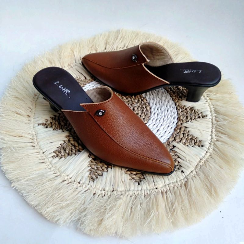 lwr leather Tutong Sepatu Sandal wanita kulit asli Bustong