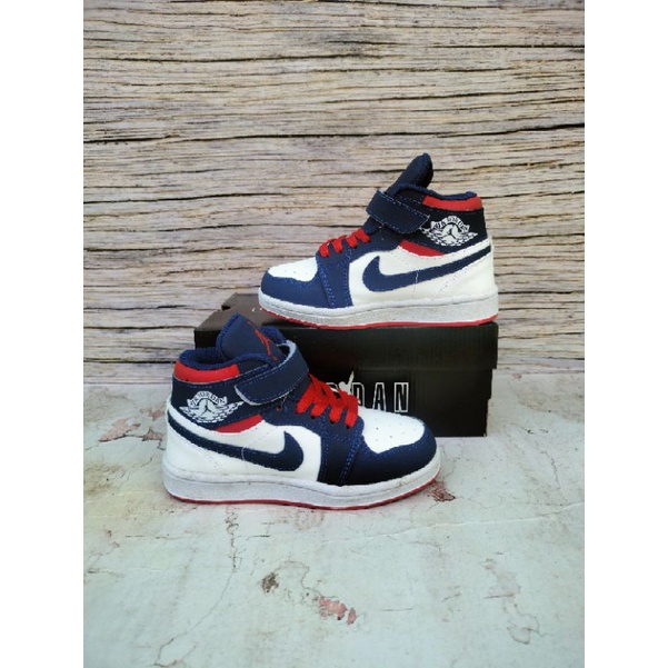 SEPATU NIKE AIR JORDAN ANAK NAVY RED GRADE ORI SNEAKERS ANAK LAKI LAKI