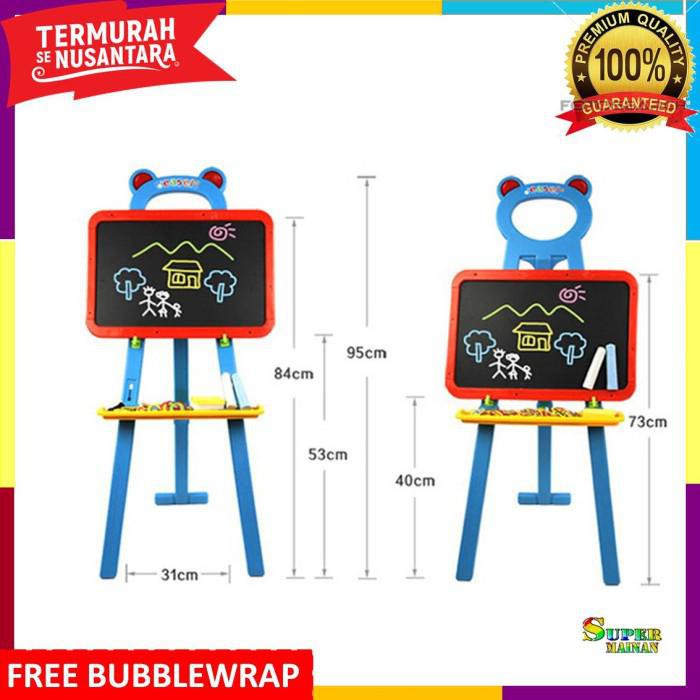 

Mija/ Mainan Papan Tulis White Board Anak Kapur Tempel Hitam Standing Murah