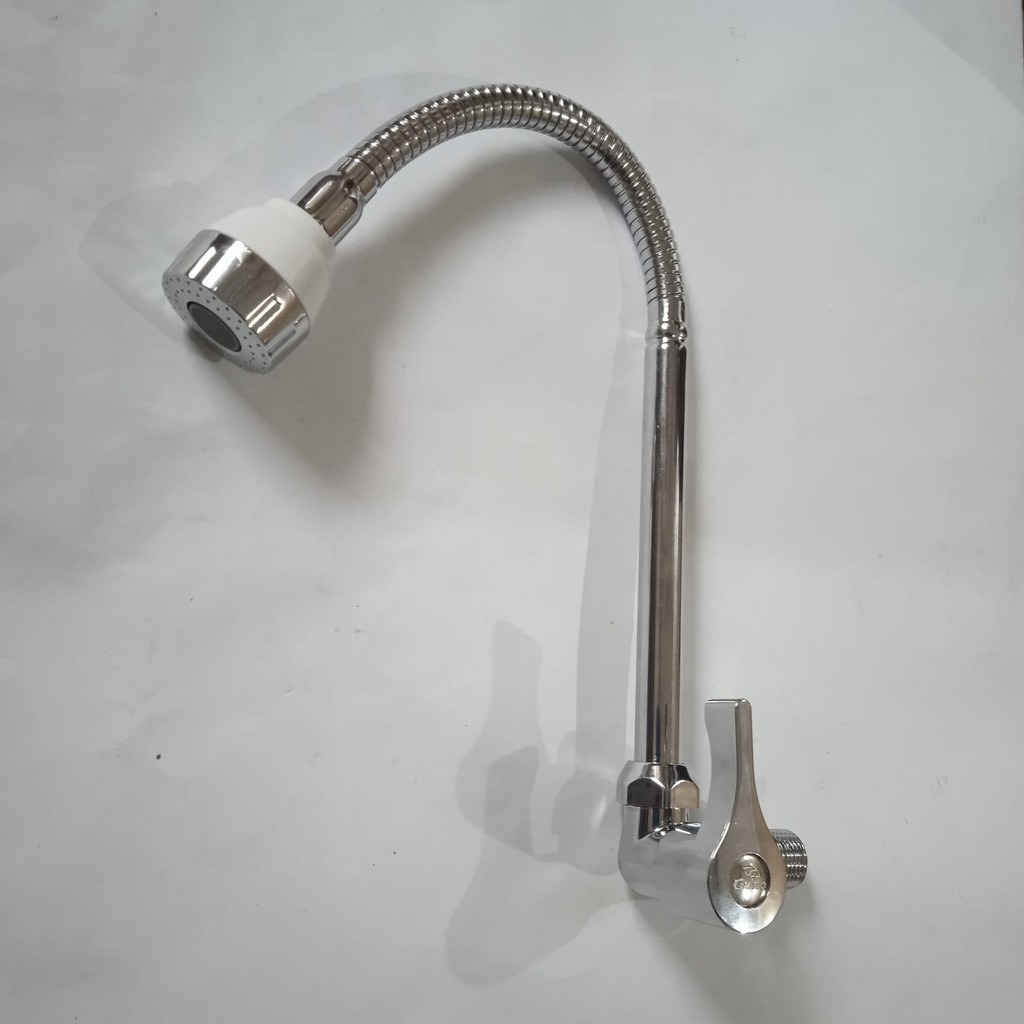 Kran Angsa Fleksibel New Kepala Aliran Air Cepat Hitam Keran Air Sink Dapur Cuci Piring Flexible Stainless TERMURAH