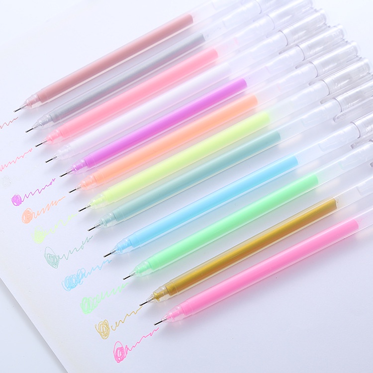 Pulpen Gel 0.5mm Warna Biru Kawaii Untuk Jurnal / Stationery Sekolah