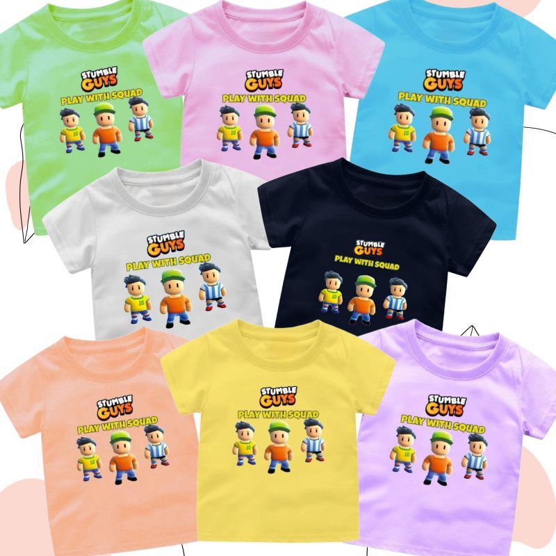 BAJU  STUMBLE GUYS(play with squad)ANAK CEWEK-COWOK 1-12TAHUN BAJU VIRAL STUMBLE GUYS