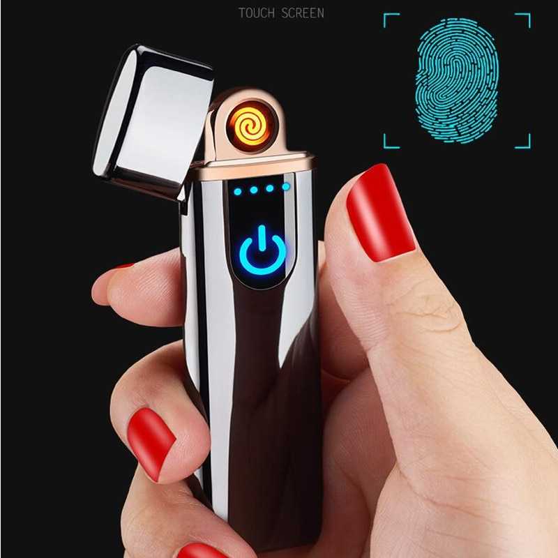 Firetric Korek Api Elektrik Fingerprint Touch Sensor - JL706-Hitam