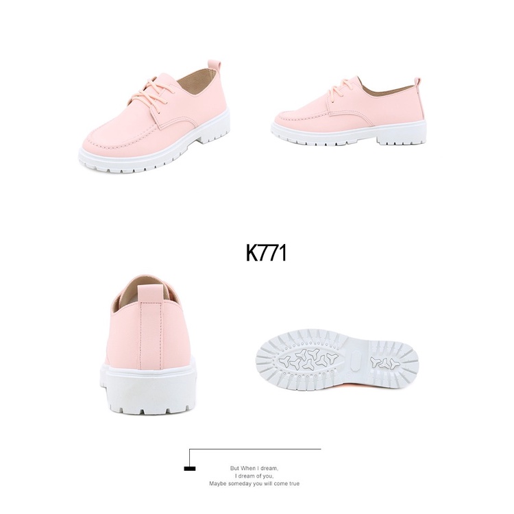 Kelsey Sepatu Loafers Kulit Wanita Kelsey K771 Wedges Import