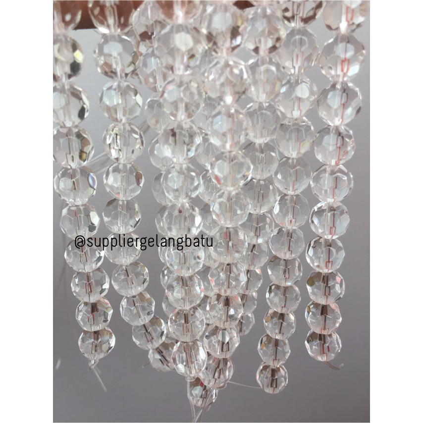 kristal bola dunia cutting 10mm PUTIH quartz kuarsa ceko bulat beads akseosris fashionita supplier