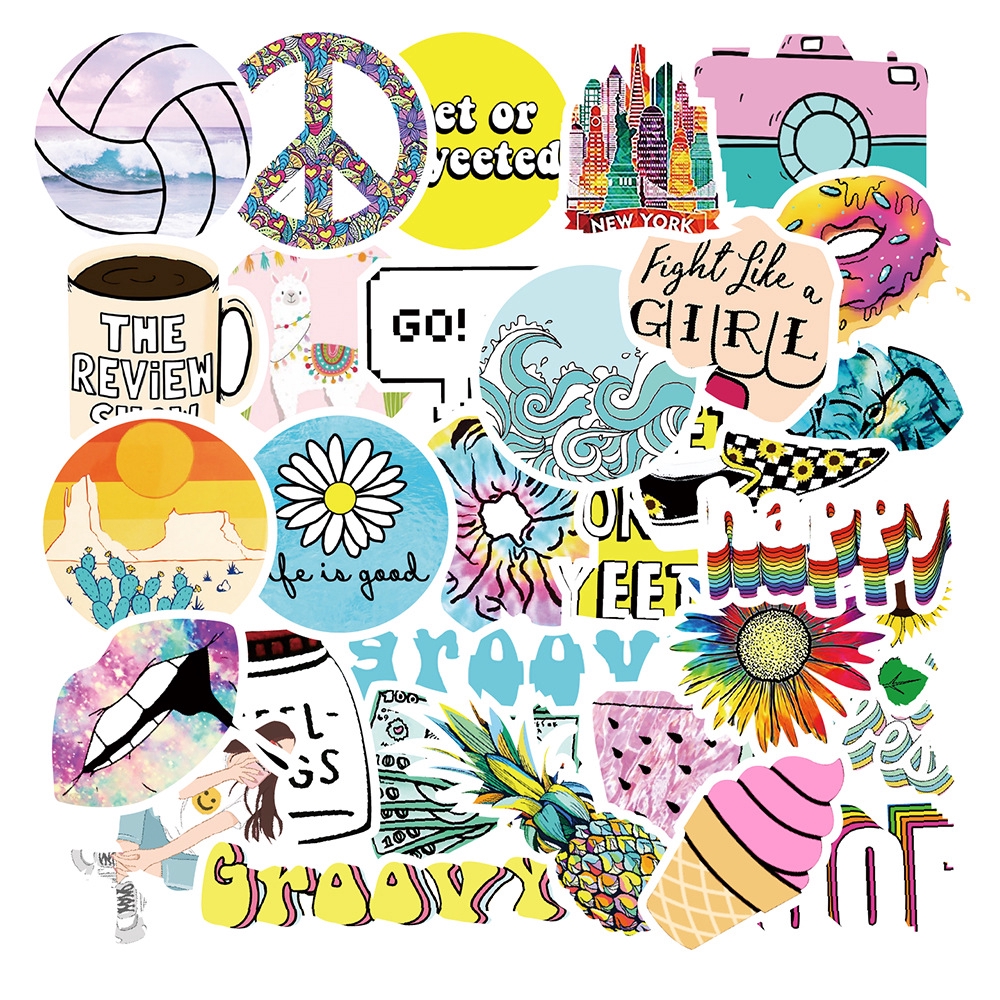 35/100pcs Stiker Graffiti Anti Air Untuk Dekorasi Laptop/Skateboard