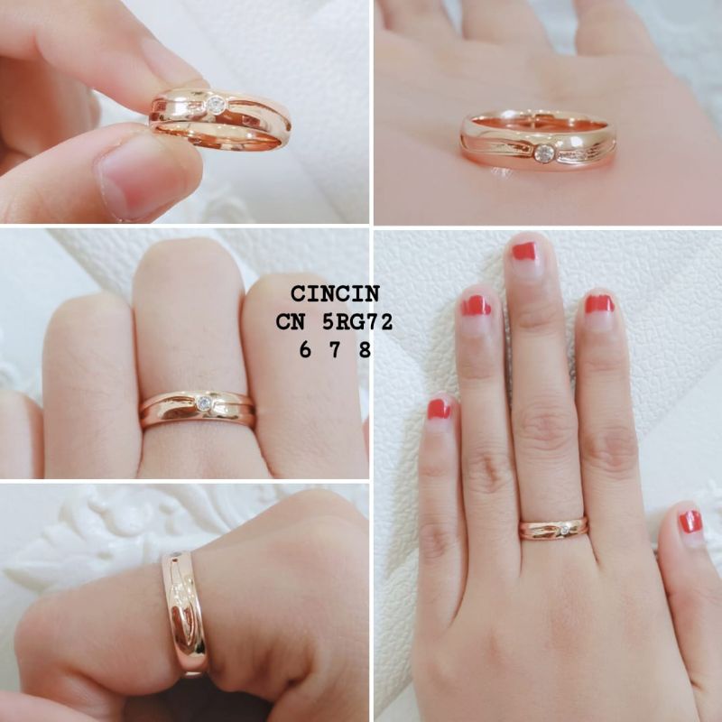Cincin Titanium Permata Satu Anti Karat Dan Tidak Mudah Pudar