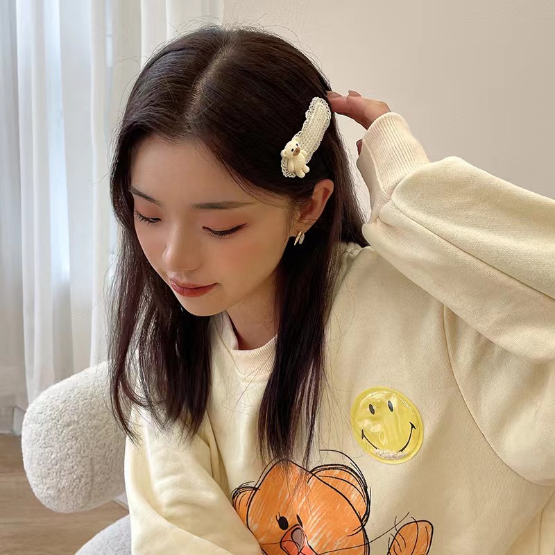 Jepit Rambut Rajut Bear Cute Korean Aksesoris Fashion Import