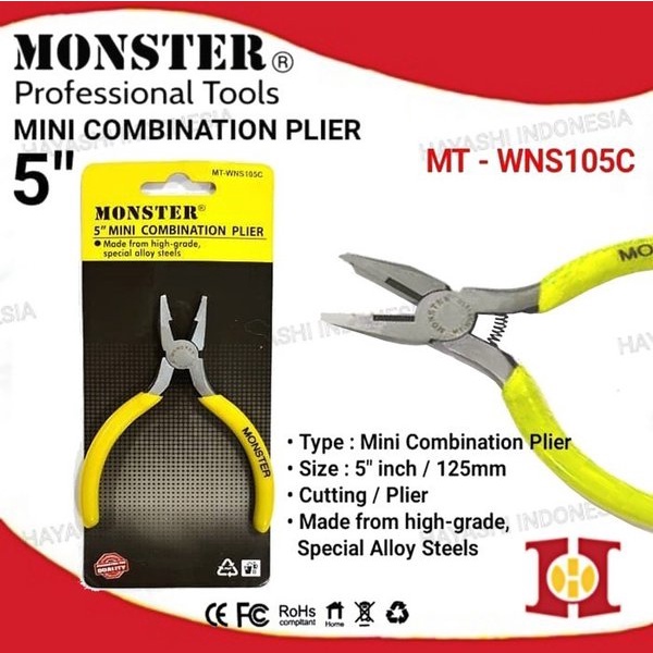 Tang Potong Kombinasi Kupas Kabel Kawat Listrik Mini Combination Plier