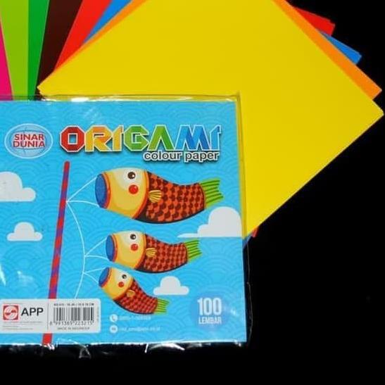 

◘ Kertas Origami / Lipat Polos Sidu Uk. 16 x 16 Isi 100 Lb ☀