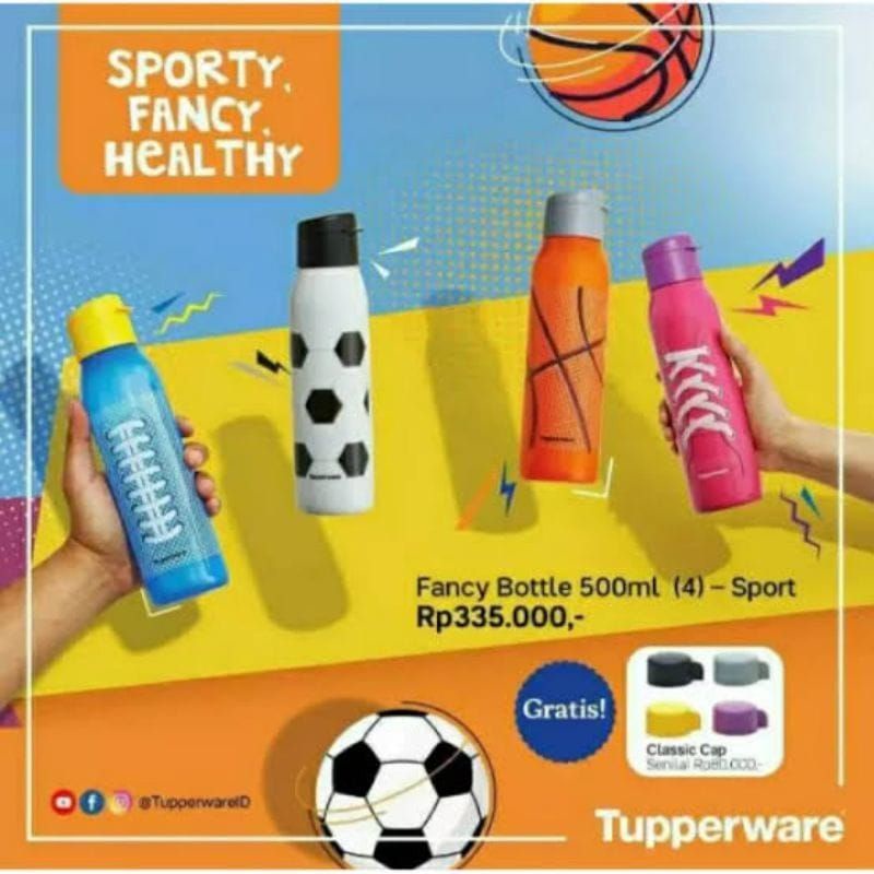 Fancy Eco bottle botol Tupperware 500ml bonus tutup fliptop
