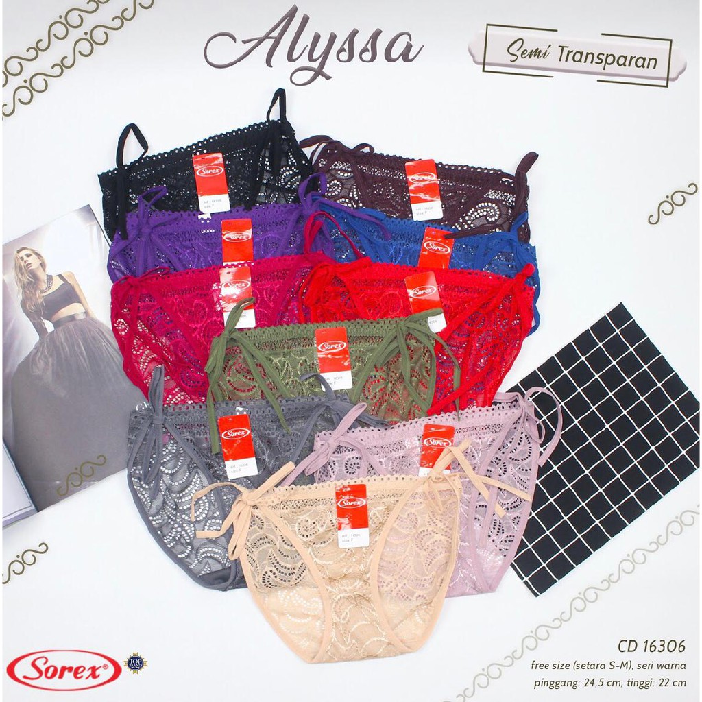 CD CELANA DALAM SOREX RENDA BRUKAT IKAT SAMPING / CD GSTRING TALI SAMPING 16315 ; 16306 EXTRASIZE