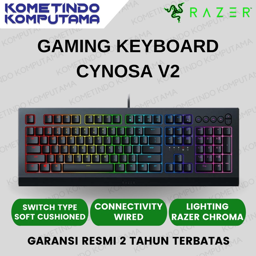 Razer Cynosa V2 Gaming Keyboard Wired 100% Original Garansi Resmi