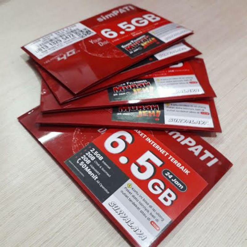 KARTU PERDANA KUOTA TELKOMSEL SIMPATI 6.5 GB