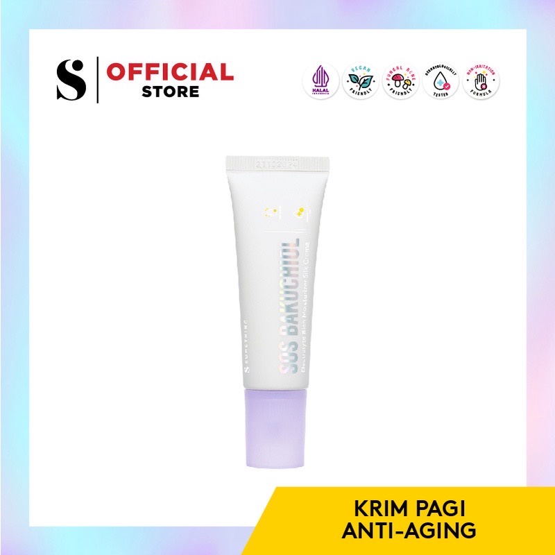 SOMETHINC SOS Bakuchiol Indonesia / Anti Aging Series Rich Moisturizer Silk Creme Cream Toner / Basic Skincare Body Care Make Up Cleanser Essence Serum Eye Gel Sunscreen Mask / Foundation Cushion Loose Powder Blush On Lipstick Lip Tint Sugar Wax Paket Set