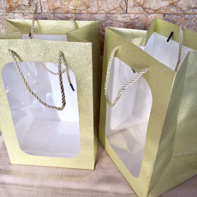 

super paper bag bening glitter premium tebal kokoh