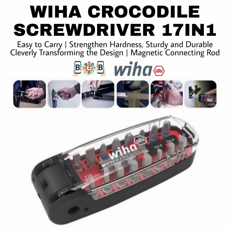 WIHA CROCODILE SCREWDRIVER 17in1 - Obeng 17 in 1 Obeng Set