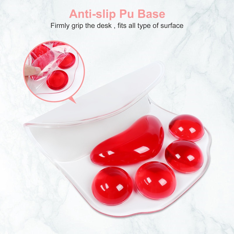 Mouse Pad Bahan Silikon Lembut Transparan Motif Telapak Kaki Kucing 3D