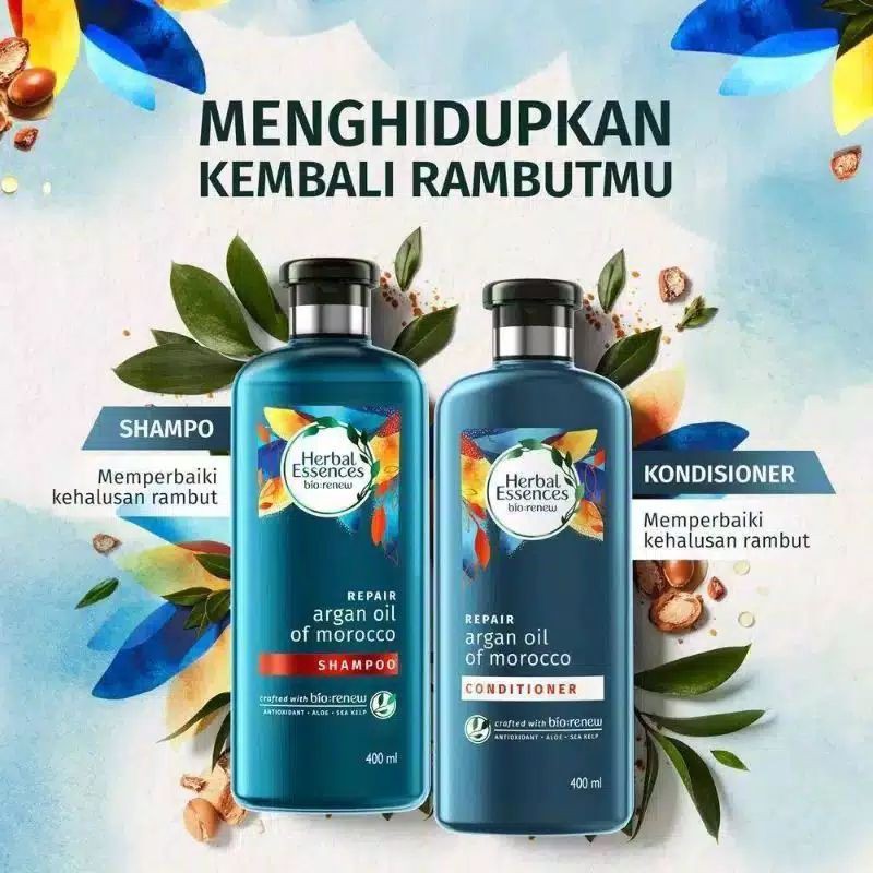 Paket Herbal Essences, 1 botol Shampoo &amp; 1 botol Conditioner 400ml