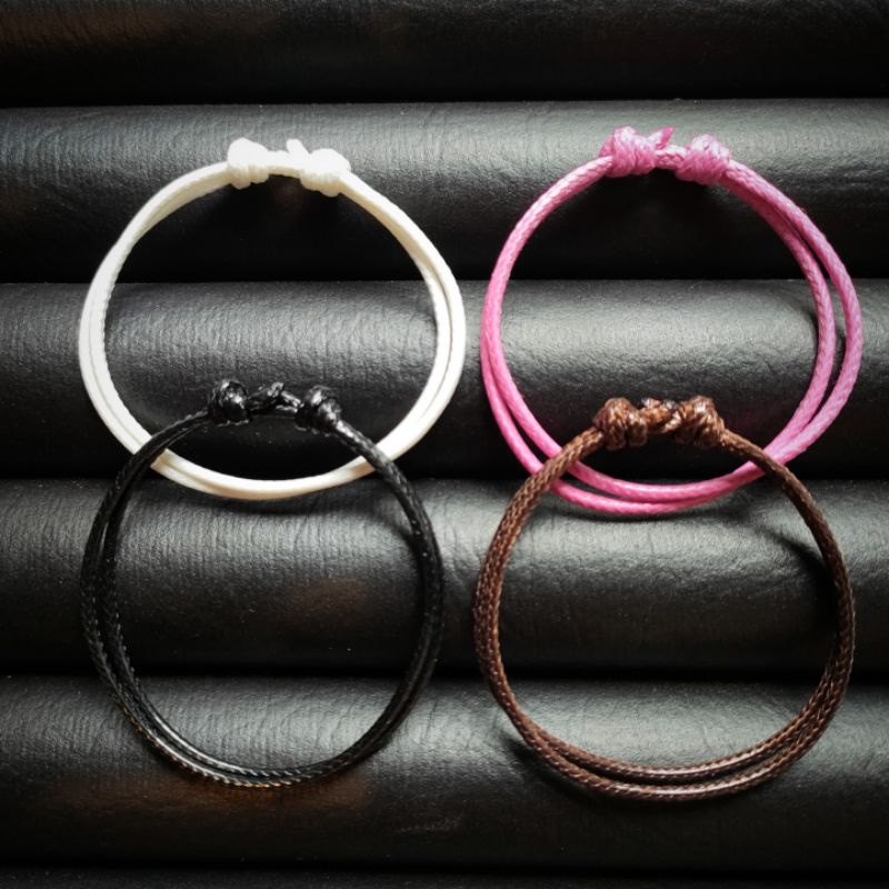 GELANG HITAM DAN WARNA FINGERMADE POLOS VINTAGE WATERPROOF SIMPLE PRIA WANITA