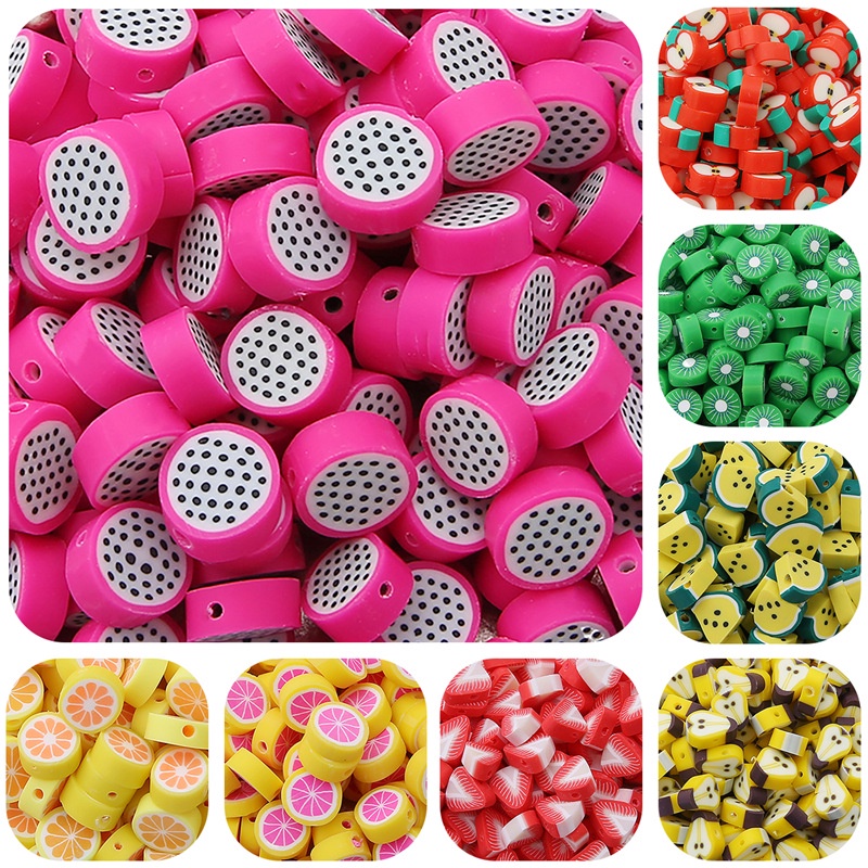 30 PCS Soft Pottery Fruit Bead Spacer Beads Untuk Membuat Perhiasan DIY