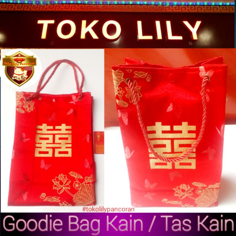 Goodie Bag Satin Shuang Xi Sangjit Sanjit Lamaran Wedding Pernikahan