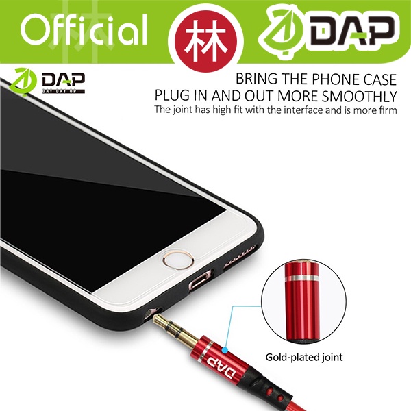 DAP D-AU02 Kabel Audio AUX 3.5mm 120cm 1 TOPLES 30 Pcs isi 3 Warna