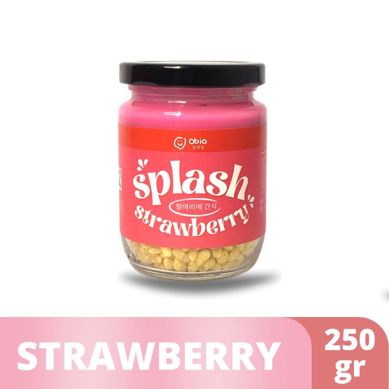 Choco Jar STRAWBERRY by Obio Crunch - Cemilan Rasa Strawberry Rice Crispy Topping Cokelat Leleh