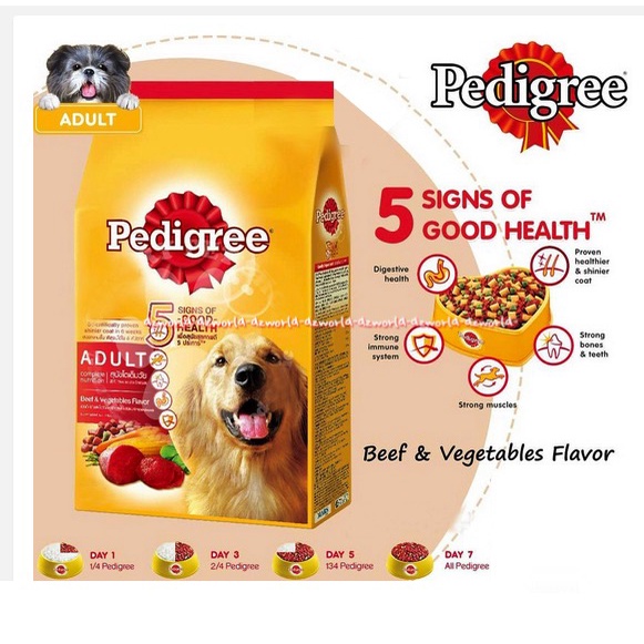 Pedigree Adult 3kg Complete Nutrition Dog Food Beef Chicken Vegetable Makanan Anjing Pedigre Pedigri