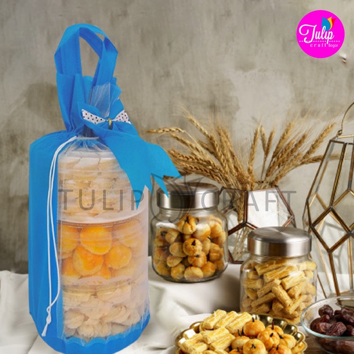 

✨ BISA COD ✨ Per 12pc Tas Toples Kue kering Spunbond - 3 toples 500gr Bingkisan