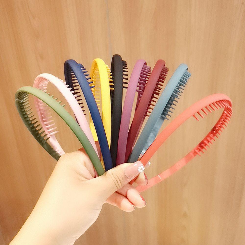 Needway Wanita hoop Rambut Lucu Jepang Frosting Warna Solid Anti Slip Simple Hair Band