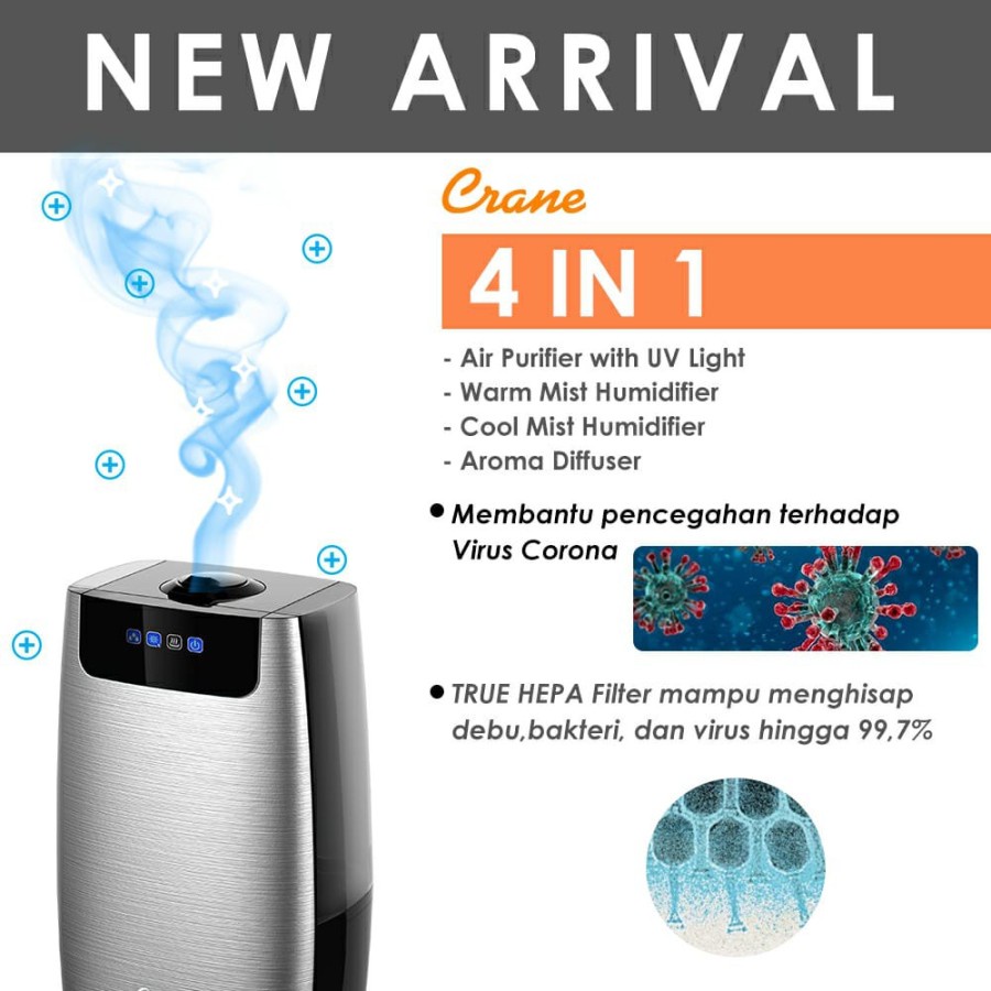 CRANE HUMIDIFIER 4 IN 1 TRUE HEPA FREE BUBBLE WRAP