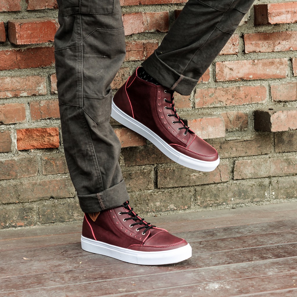 ARIZONA MAROON |FORIND x Lvnatica| Sepatu Vintage Klasik  Pria/Cowok/Men - Boots Original Footwear