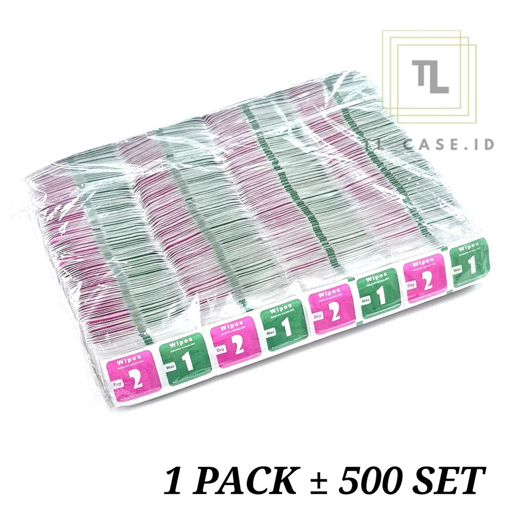 1 PACK 500 SET - TISSUE PEMBERSIH KACA LAYAR HP | TISSUE TISU TEMPERED GLASS WIPES